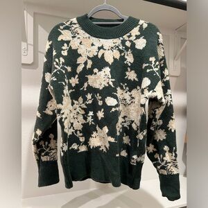 Mod Boutique Ruby Floral Sweater in Dark Green S